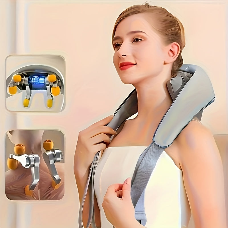 6D Deep Kneading Heating Massage Device for Neck Back Shoulders and Waist