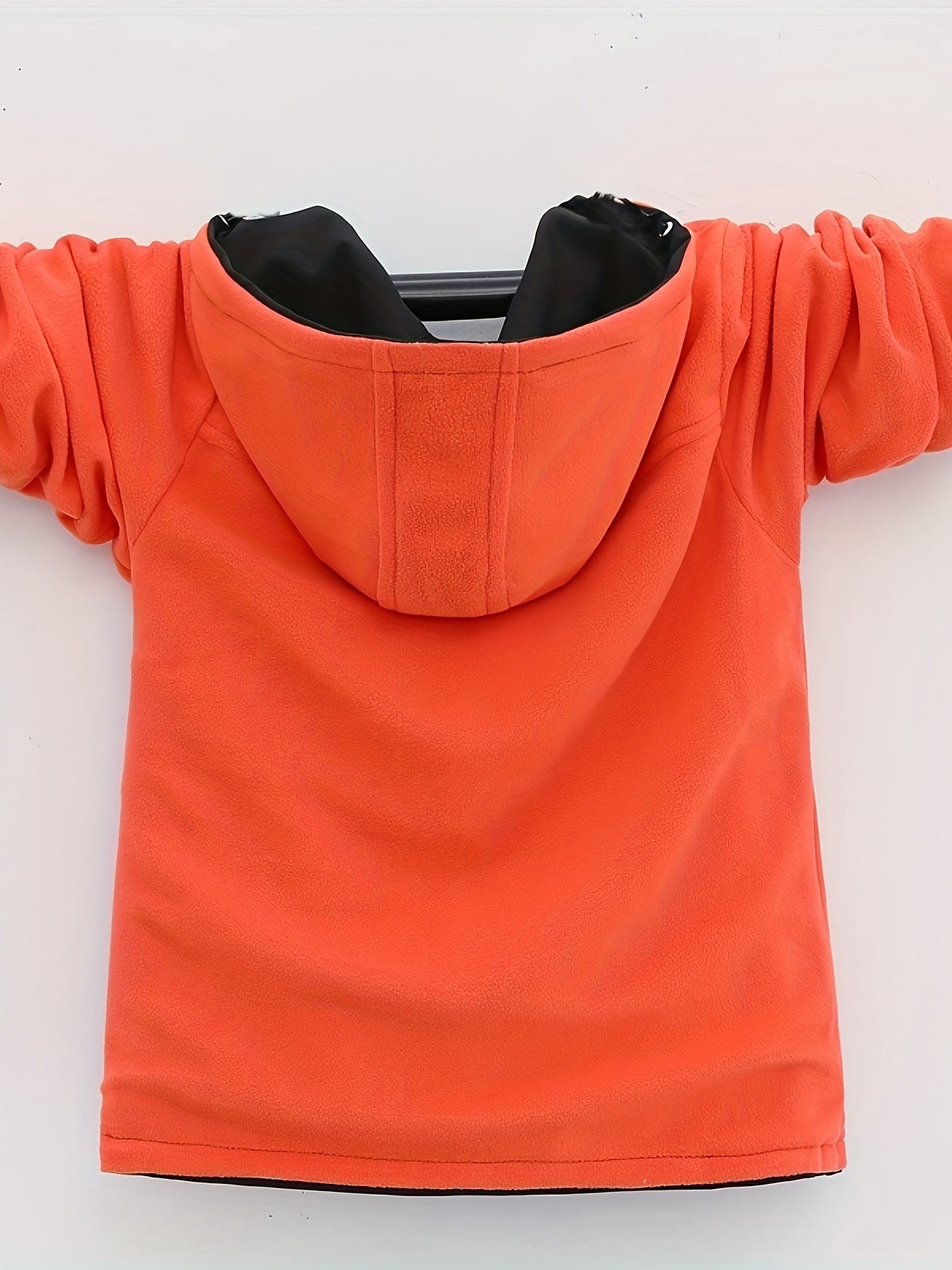 Детская двусторонняя флисовая куртка с капюшоном для мальчиков, с длинными рукавами, на молнии, повседневная, для прогулок на улице