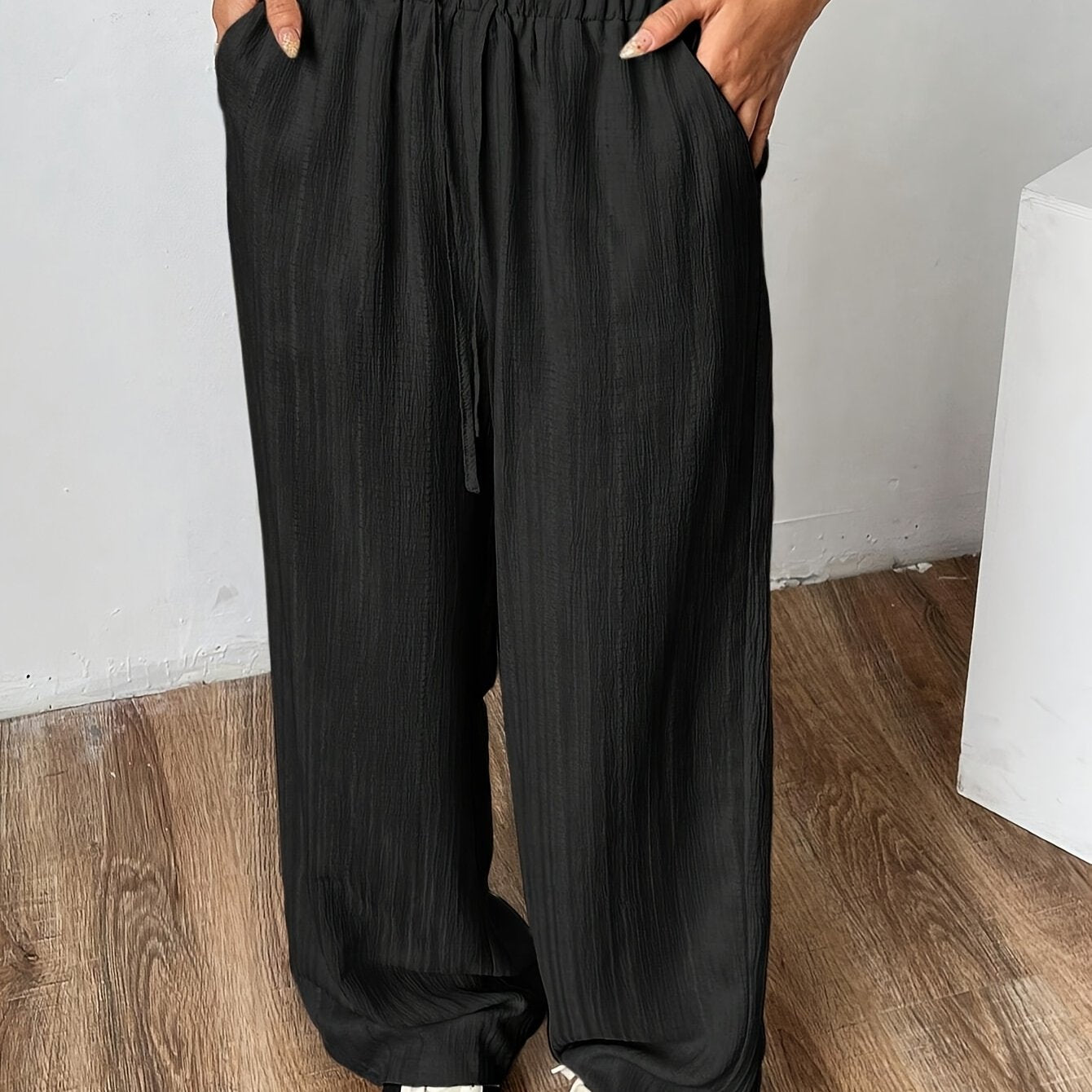 Women's Wide Leg Pants Solid Color Summer Casual Non-Stretch Comfort
