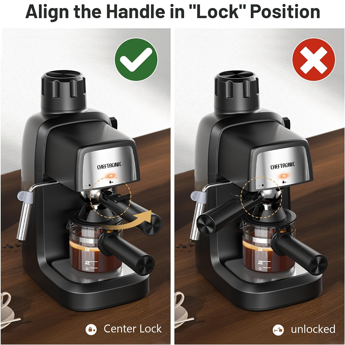 Sayohat uchun qora espresso tayyorlagich, sut ko'pik bilan, 4 stakan, 800W, kapuchino va latte uchun