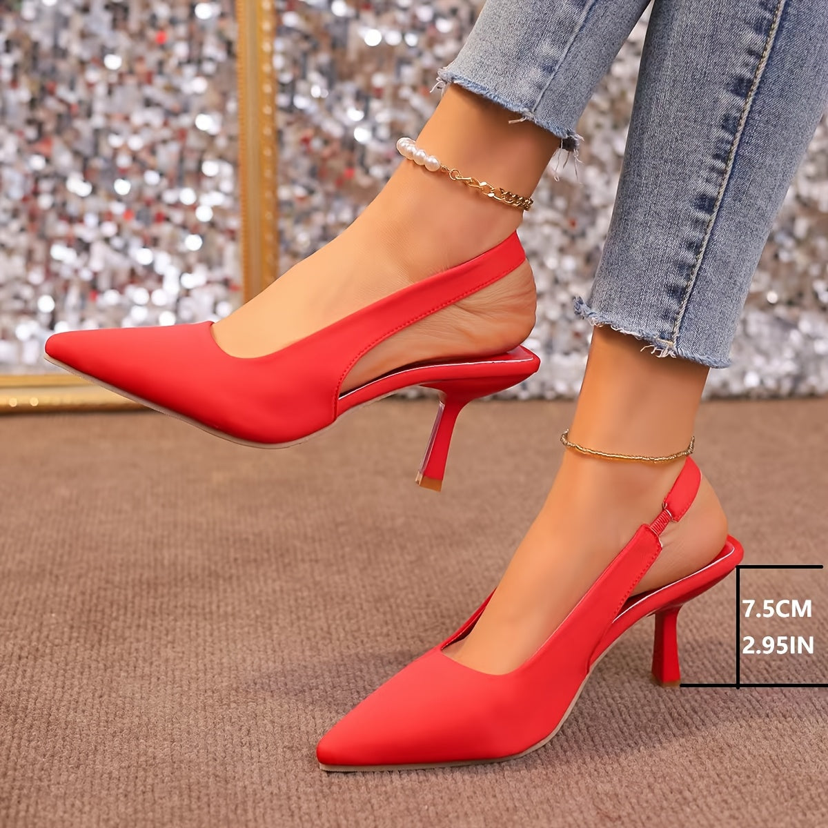 Women's Fashion Solid Color Ankle Strap High Heels Open Toe Pumps