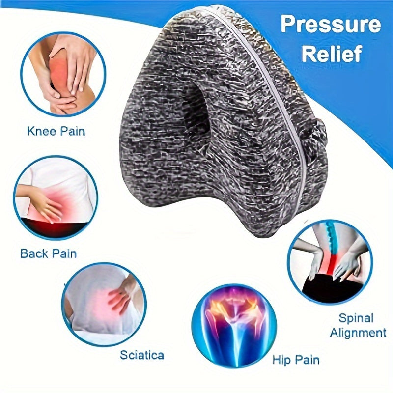 Memory Foam Lumbar Support Pillow for Side Sleepers Gray Non-Slip Contoured Toning