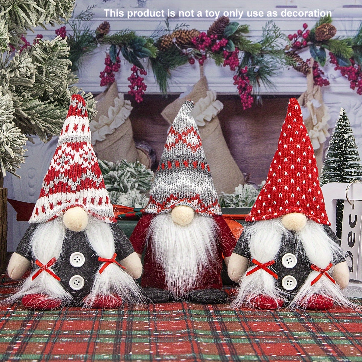 Faceless Nordic Christmas Gnome Ornament for Tree and Home Decoration