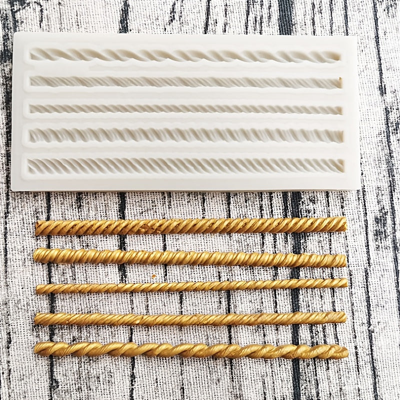 Silicone Mold for Braided Rope Design for Desserts Chocolate Fondant