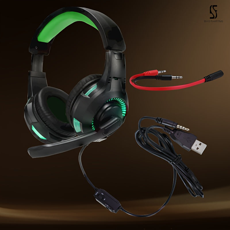 Anime Gaming Headset with Microphone 7.1 Surround Sound Noise Isolating Ear Cups Wired 3.5mm for Desktop Laptop Console