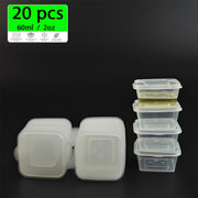 20 Pieces of 2-Ounce Disposable Plastic Cups with Lids Leakproof BPA-Free for Salads and Dressings