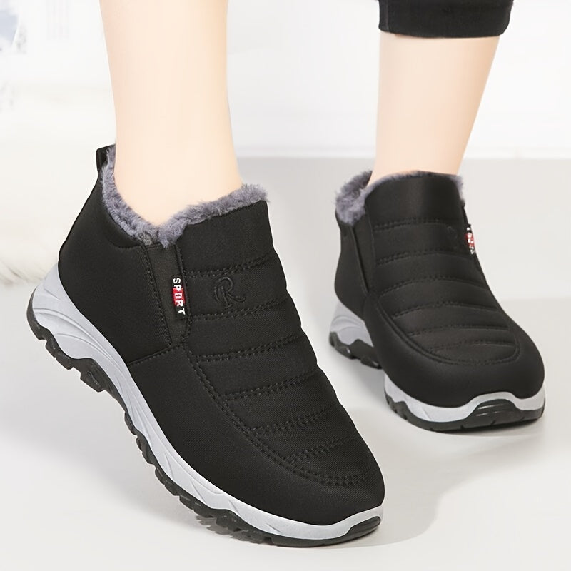 Women's Warm Short Snow Boots Slip-On Insulated Winter Shoes