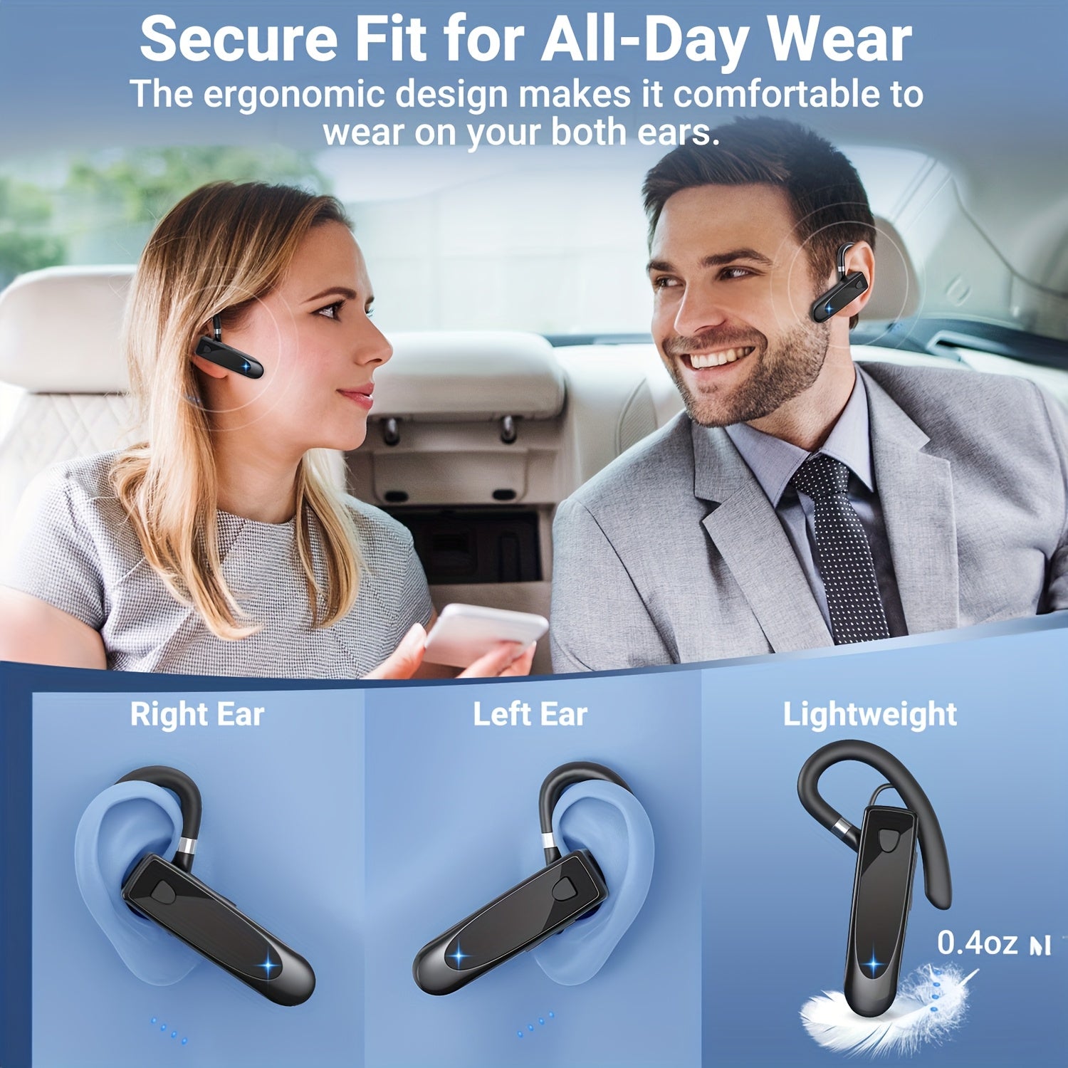 Wireless In-Ear Headset with 29 Hours Music Playback Noise-Isolating Lightweight Dual Connectivity