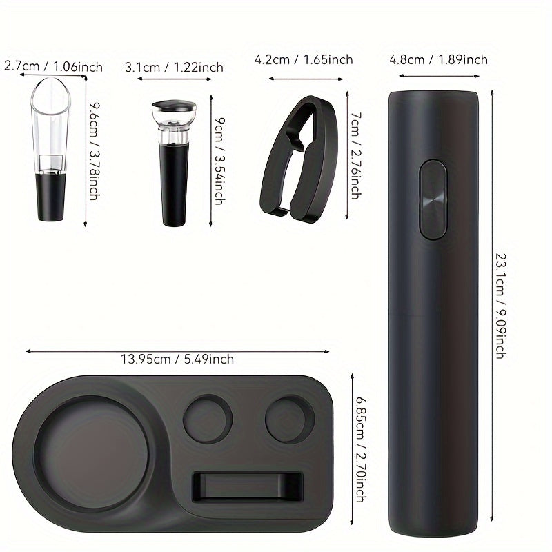 Electric wine opener set with foil cutter for parties and wine enthusiasts perfect gift