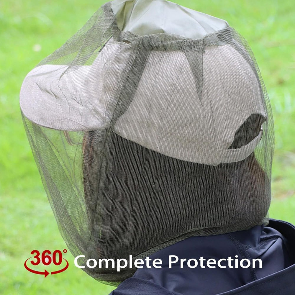 Unisex Mesh Hat Net Adjustable Dustproof Mosquito Protection for Camping