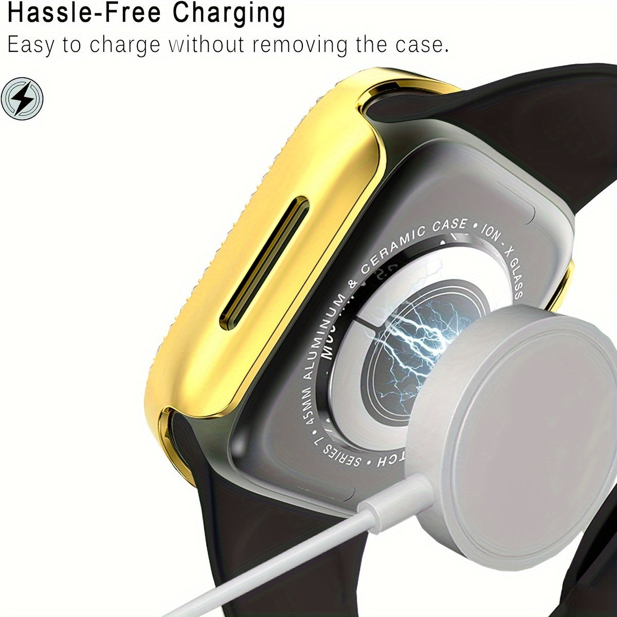 Women's Rhinestone Decor Protective Watch Case for Apple Watch 38-49mm Hard Shell Lightweight