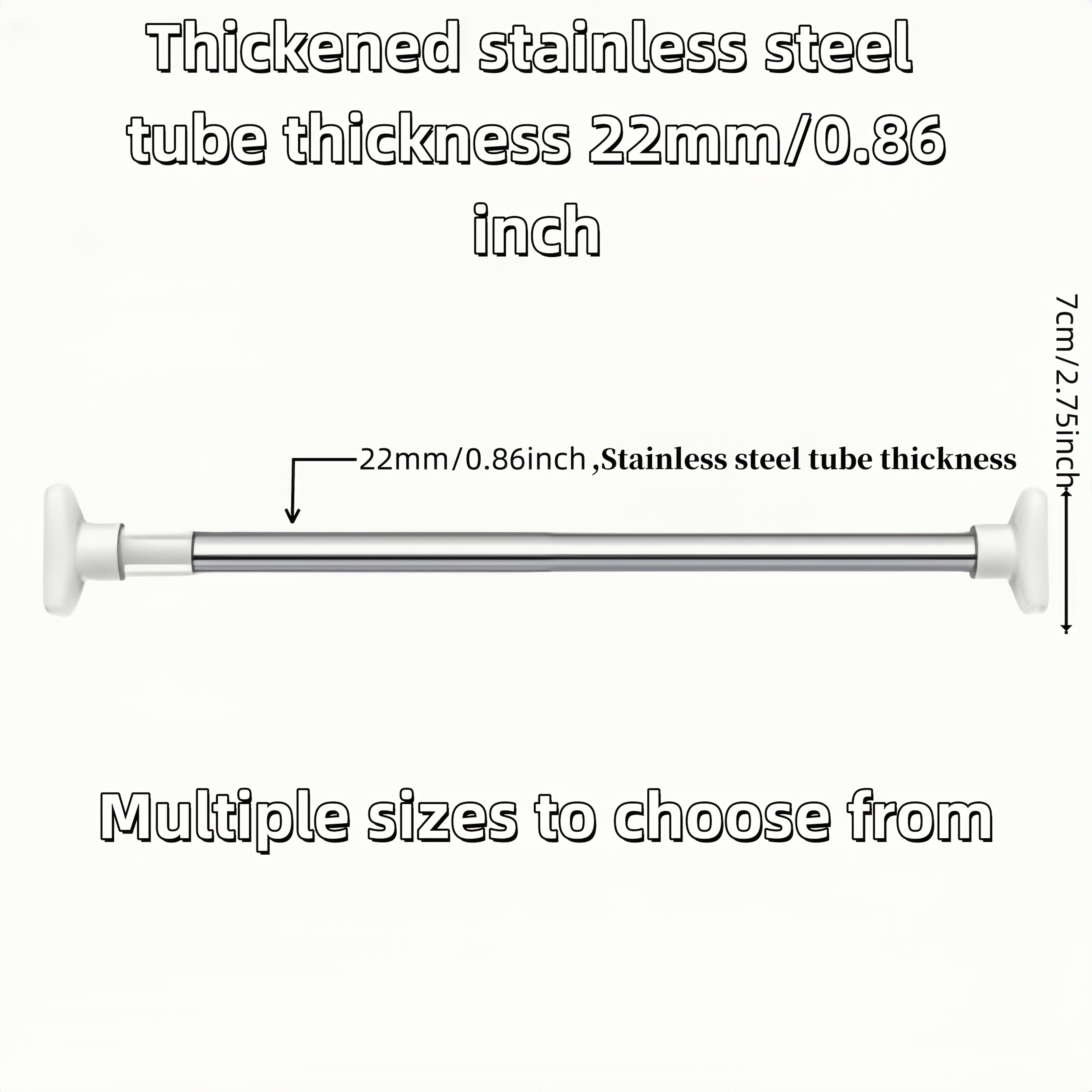 Telescopic Clothes Drying Pole No Holes Shower Curtain Rack for Bathroom Balcony