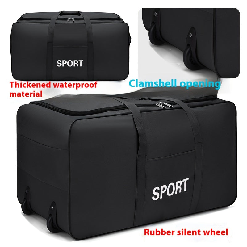 Extra Large Waterproof Storage Bag with Silent Wheels and Zipper Closure for Travel and Dorm Storage