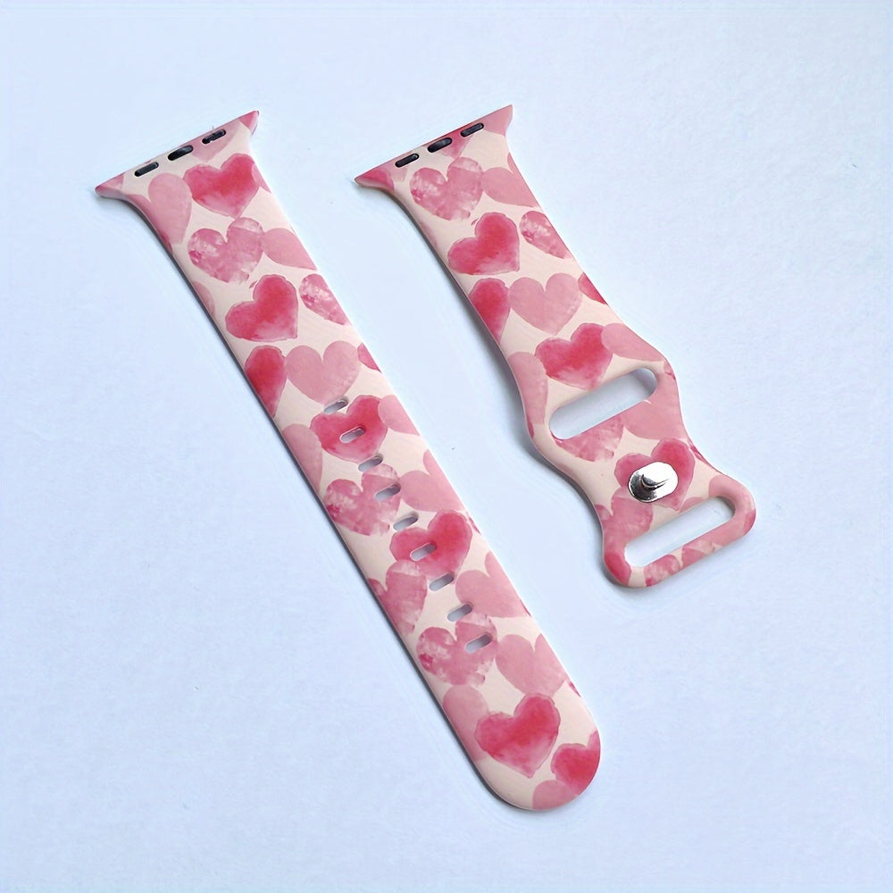 Silicone Smartwatch Band with Deployant Clasp Compatible with iWatch SE Series 1-10 Sport Replacement Strap for Men Women