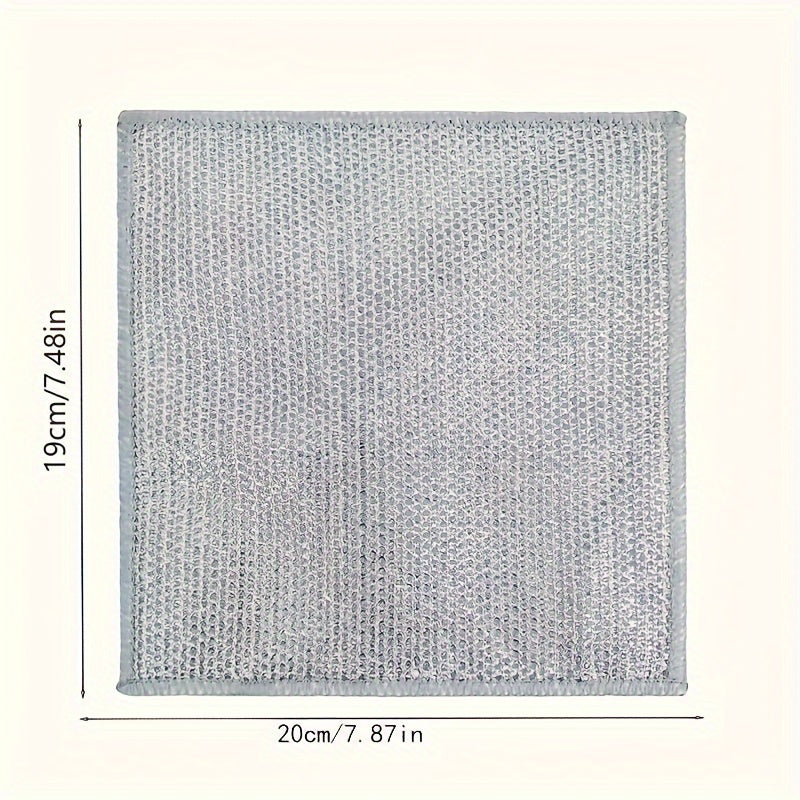 Десять кусочков серебристой проволочной ткани для кухни, безопасной для посудомоечной машины, идеально подходит для очистки и мытья кастрюль без оставления жира.