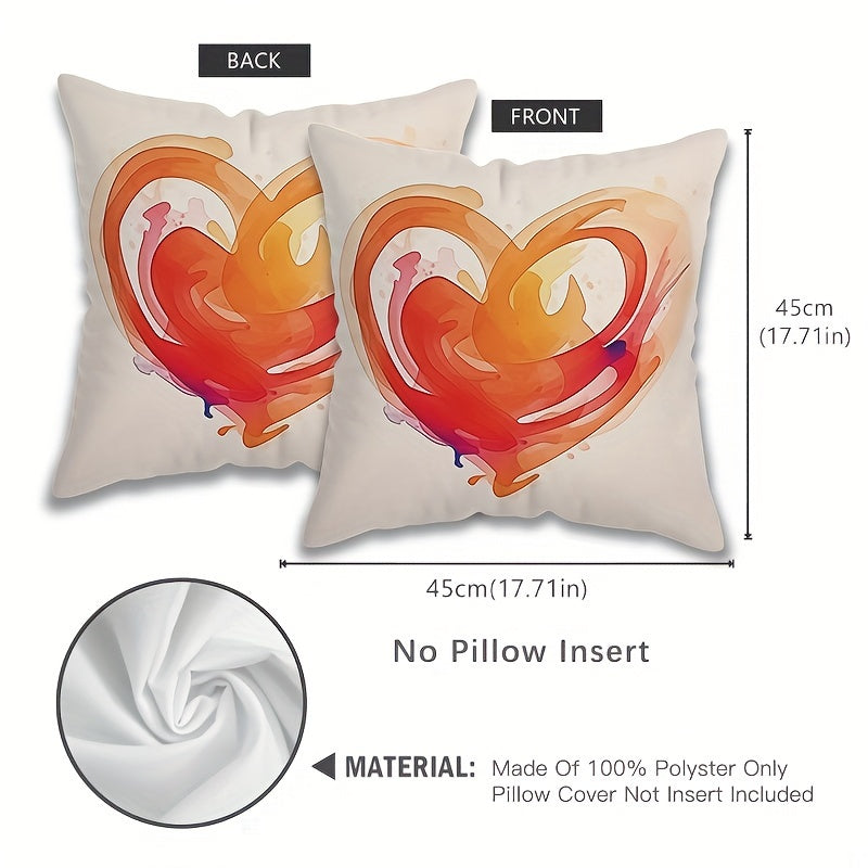 Heart Throw Pillow Cover Soft Polyester Zipper Closure for Valentine's Day Mother's Day Weddings