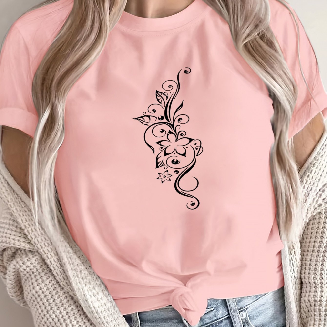 Women's Loose Large Size T-Shirt Spring Summer Casual Short Sleeve Breathable Fabric