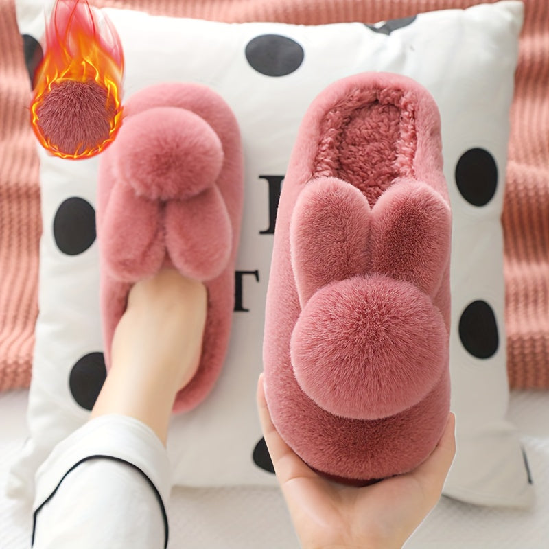 Couple Plush Home Slippers Thick Soles Indoor Outdoor Non-Slip