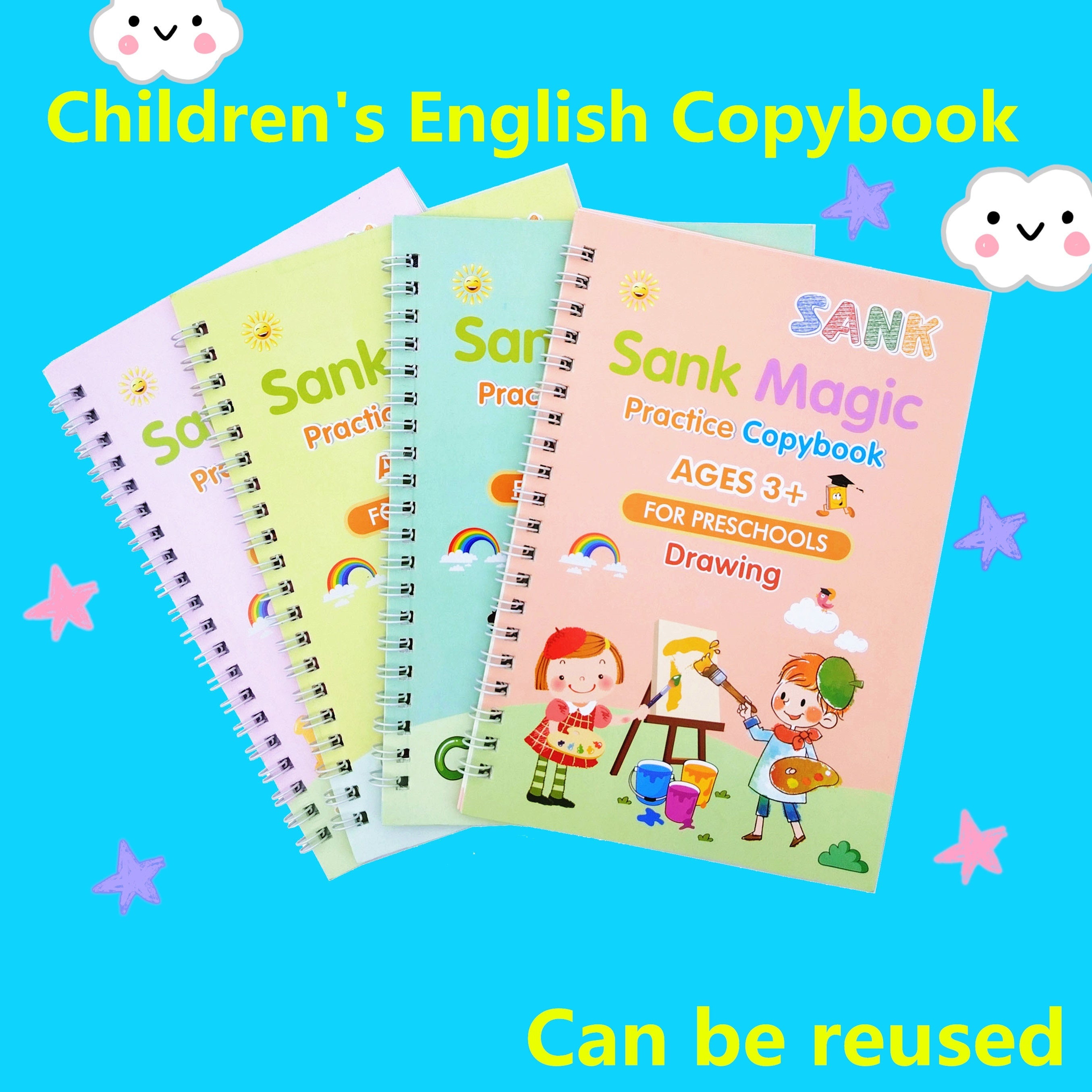 Educational Workbooks for Kids Age 3+ with Practice Materials Including Calligraphy and Handwriting Books