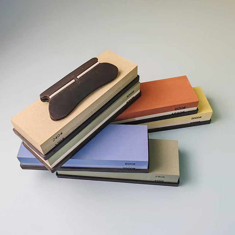 Kitchen Knife Sharpening System with Anti-Slip Base and Color Grinding Stones