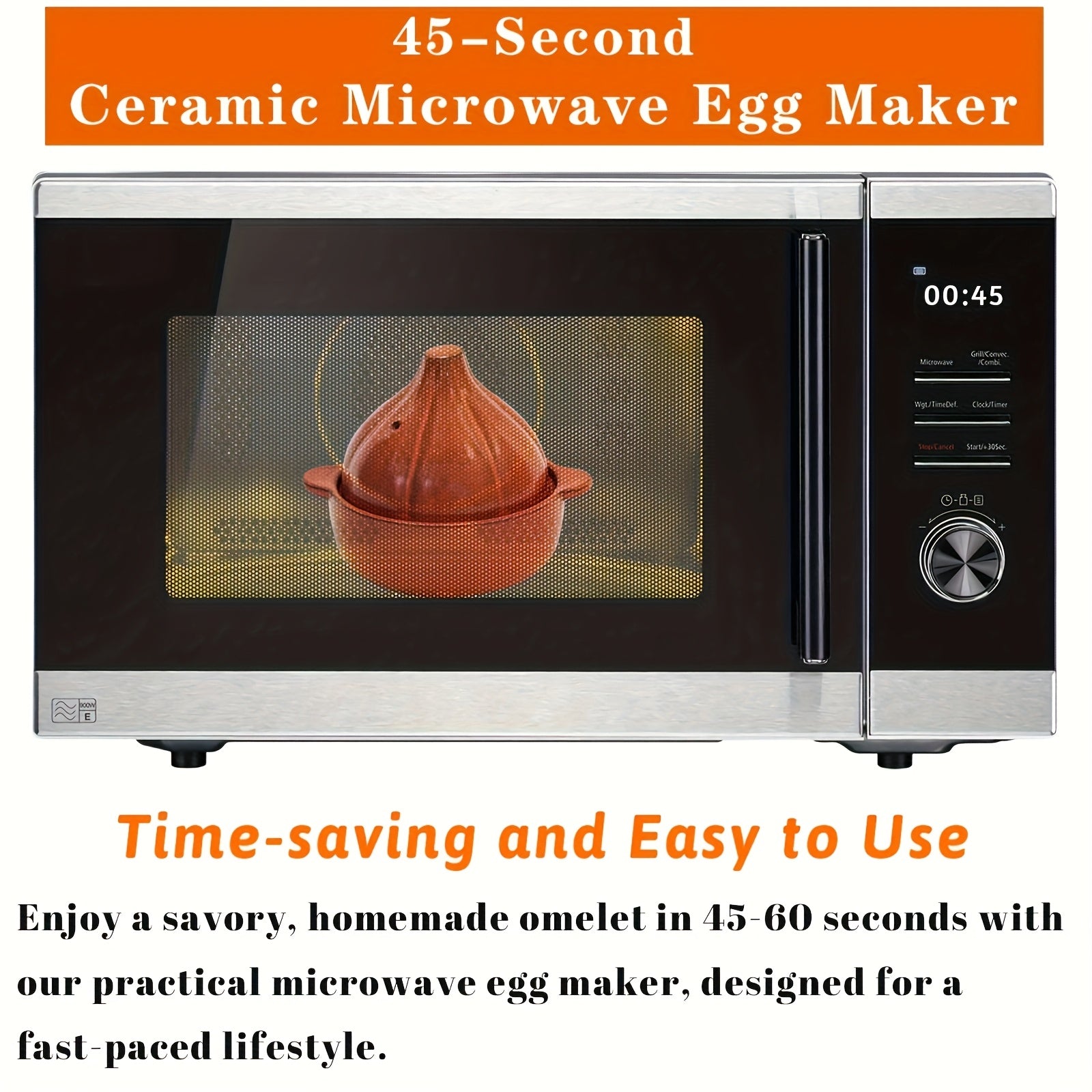Ceramic Egg Maker Garlic-Shaped Microwave Omelet Maker Kitchen Gadget