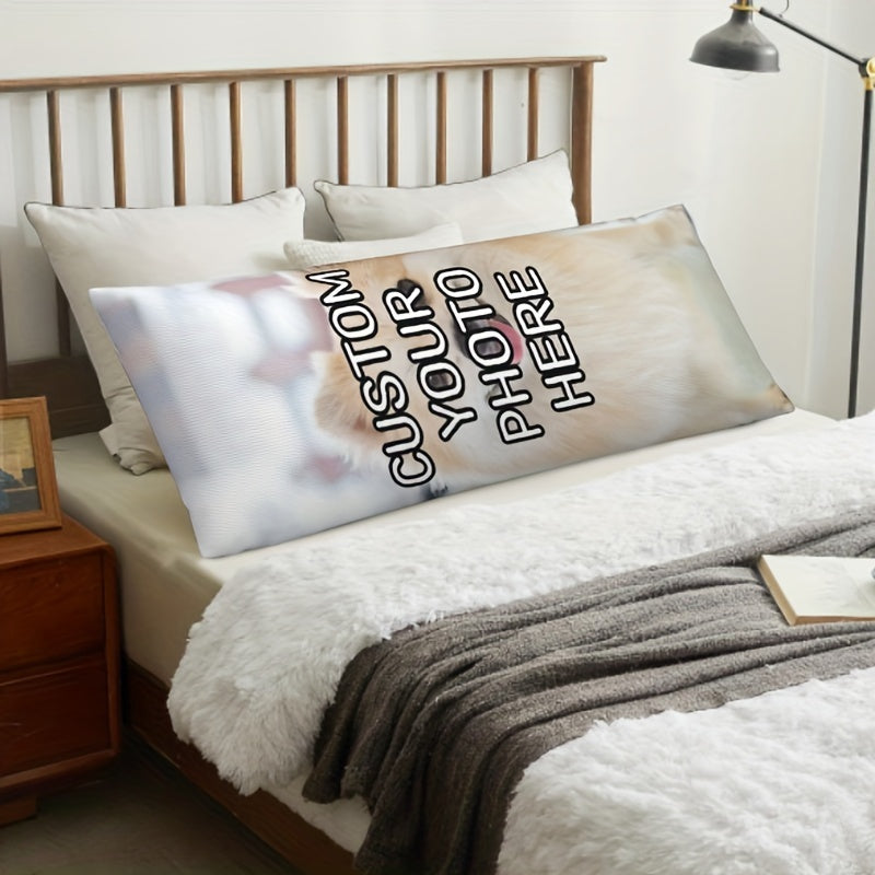 Personalized Long Body Pillowcase with Photos or Text 50.8x137.2 cm Short Plush Double-Sided Printing