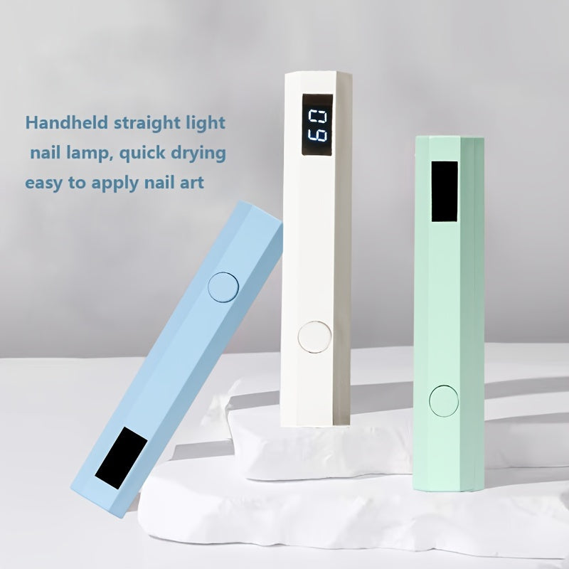 Rechargeable UV Nail Lamp with Digital Display Compact Portable White Mint Green