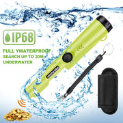 Handheld Metal Detector with High Sensitivity 360° Detection LED Light Vibration Audio Alerts Battery Operated