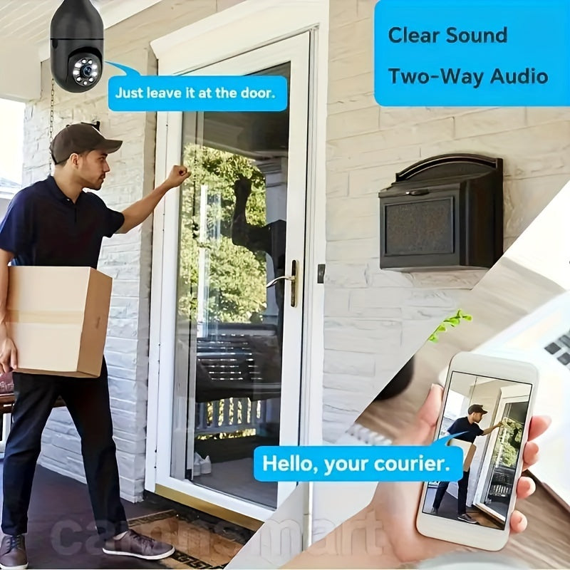 1080P WiFi Security Camera with Night Vision Pan Tilt Two-Way Audio for Home Surveillance