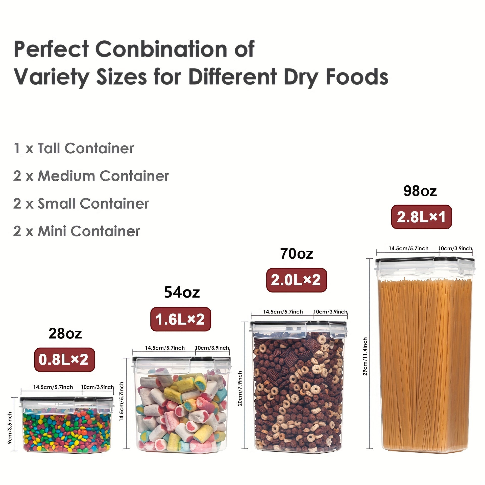 BPA Free Plastic Food Storage Containers Set for RV Kitchen Cereal Canisters