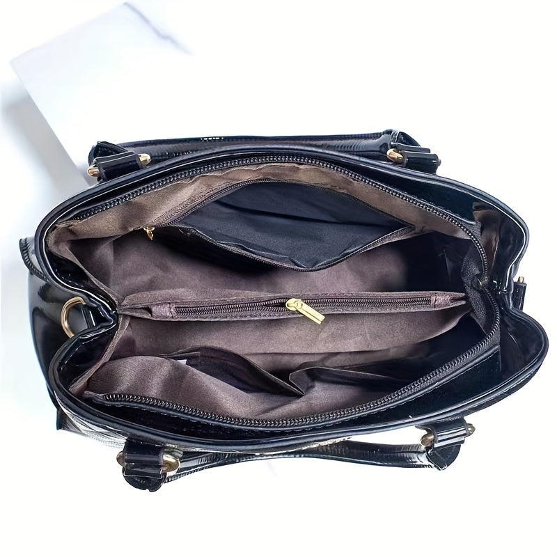 Роскошная сумка через плечо для мамы с большой вместимостью, геометрическая из искусственной кожи PU