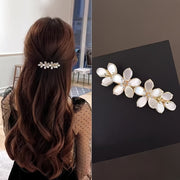 Floral Hair Claw with Rhinestones for Bridal and Half-Up Hairstyles