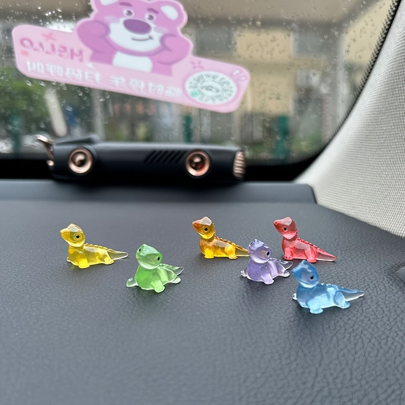 6 Pack Glow-in-The-Dark Resin Lizard Figurines Night Light Decor