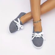 Unisex Casual Sneakers Solid Color Fabric Upper Low-Top Shoes