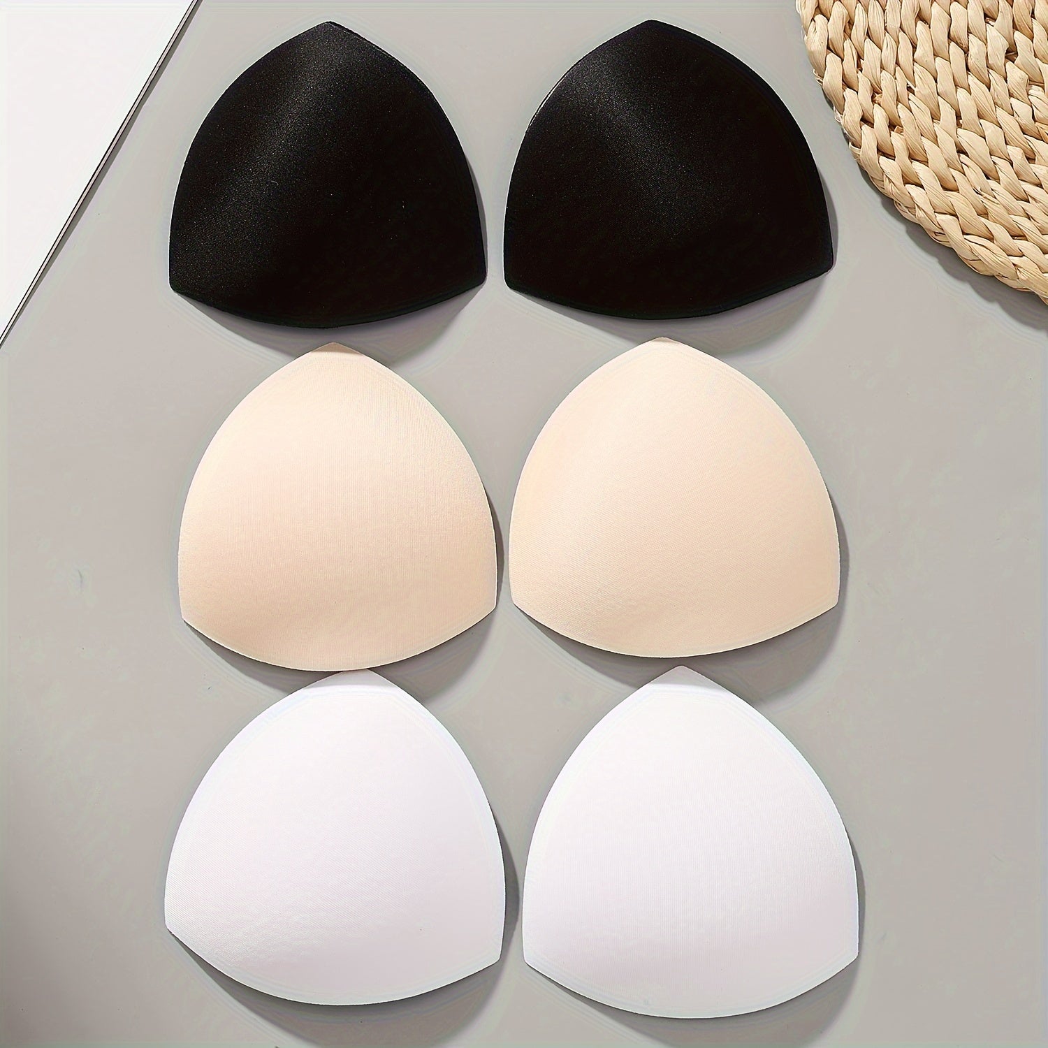 Lingerie Breast Pads for Sports Bras Seamless Sponge Inserts 3 Pairs