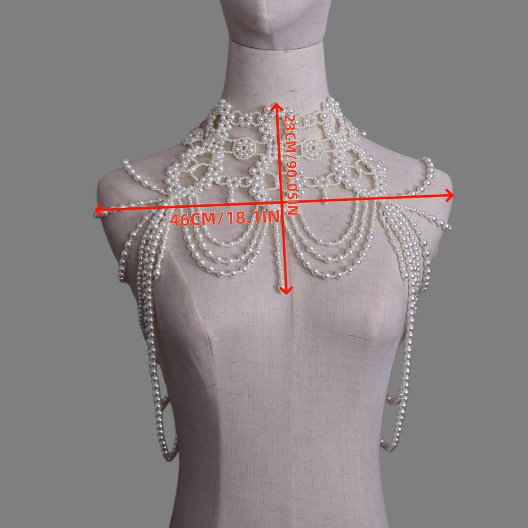 To'y va Maxsus Tadbirlar uchun Beadli Yelka Zanjiri Qizil To'y Shali va Sharf