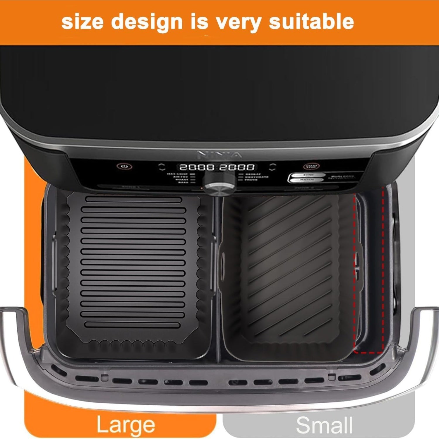 Ninja Foodi Flex Drawer 5.2L 10.4L uchun silikondan tayyorlangan havo qovurish uchun linzalar, yopishmaydigan chuqur qovurish uchun aksessuarlar