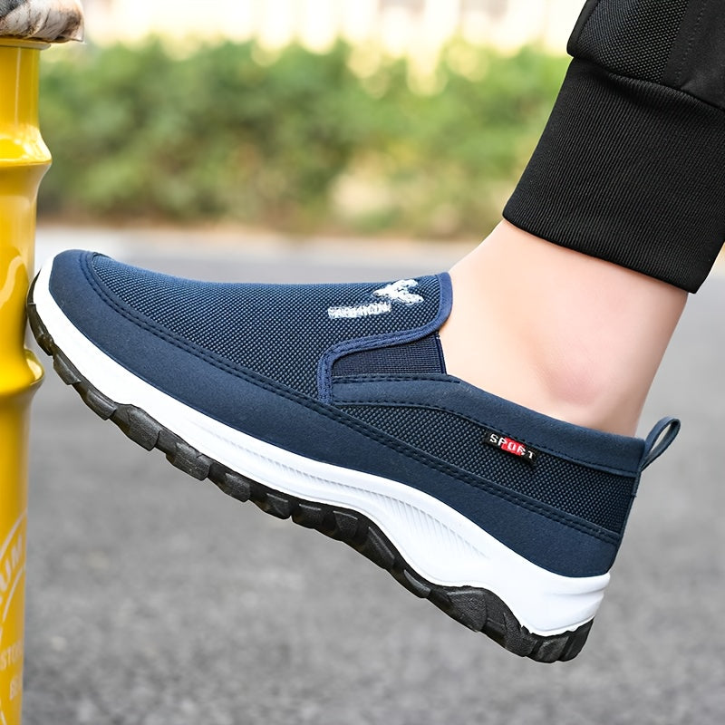 Men's Slip-On Loafers Solid Color Fabric Upper Lightweight TPR Sole