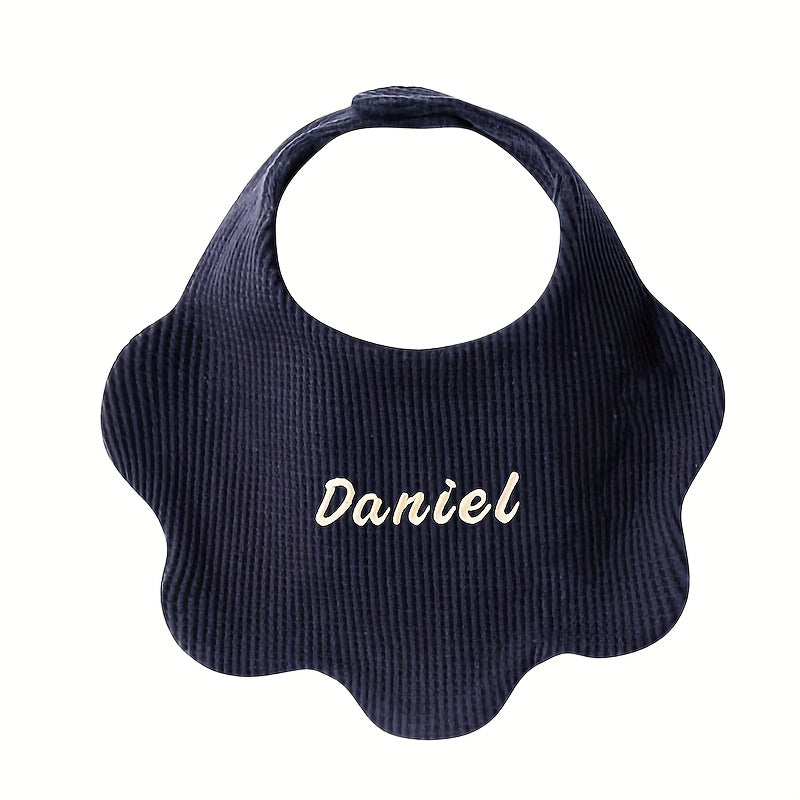 Personalized Baby Drool Bibs with Custom Embroidery, Adjustable Snap Closure