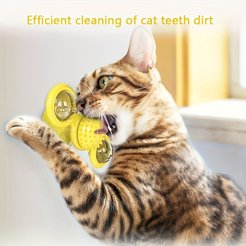 Interactive Plastic Cat Toy - Spinning Windmill for Cats, Exercise and Bonding