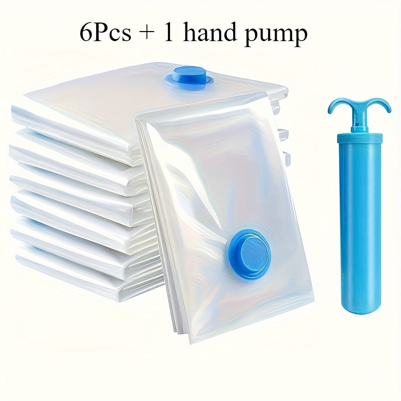 Большие вакуумные мешки для хранения с ручным насосом 101,6 см x 152,4 см, герметичная компрессия, пылезащитные, влагозащитные