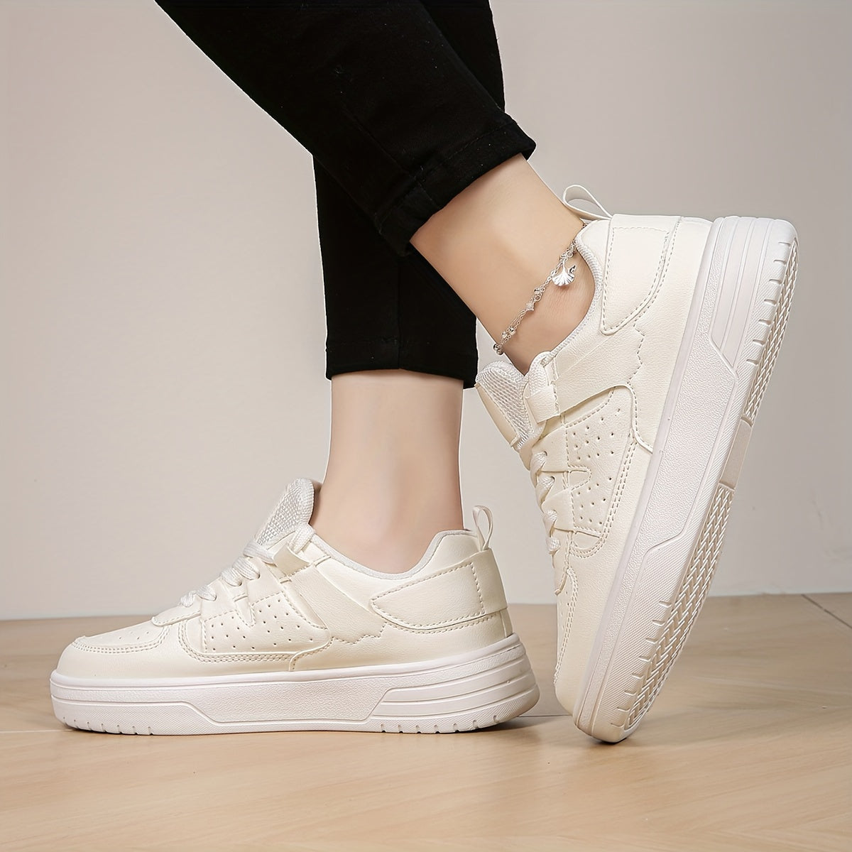 Women's Two-Tone Low-Top Sneakers Soft Breathable Lightweight Casual