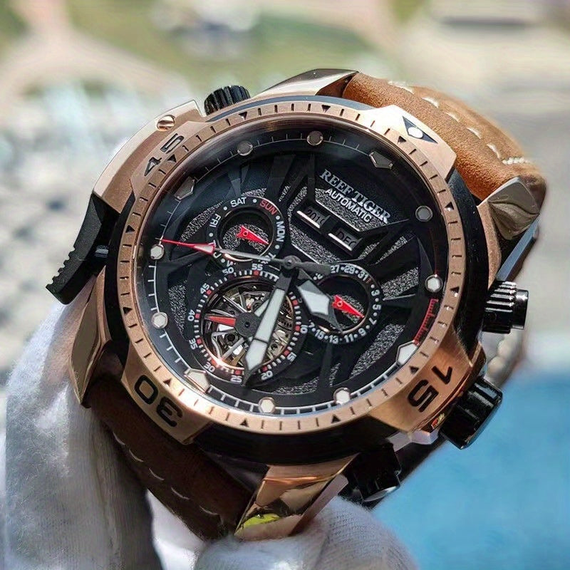 Men's Mechanical Watch Large Tourbillon Skeleton Business Classic Stainless Steel