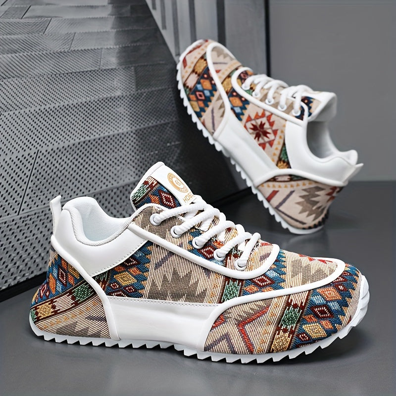 Women's Casual Sneakers Breathable PU Canvas Low Top Lace-Up Non-Slip All-Season