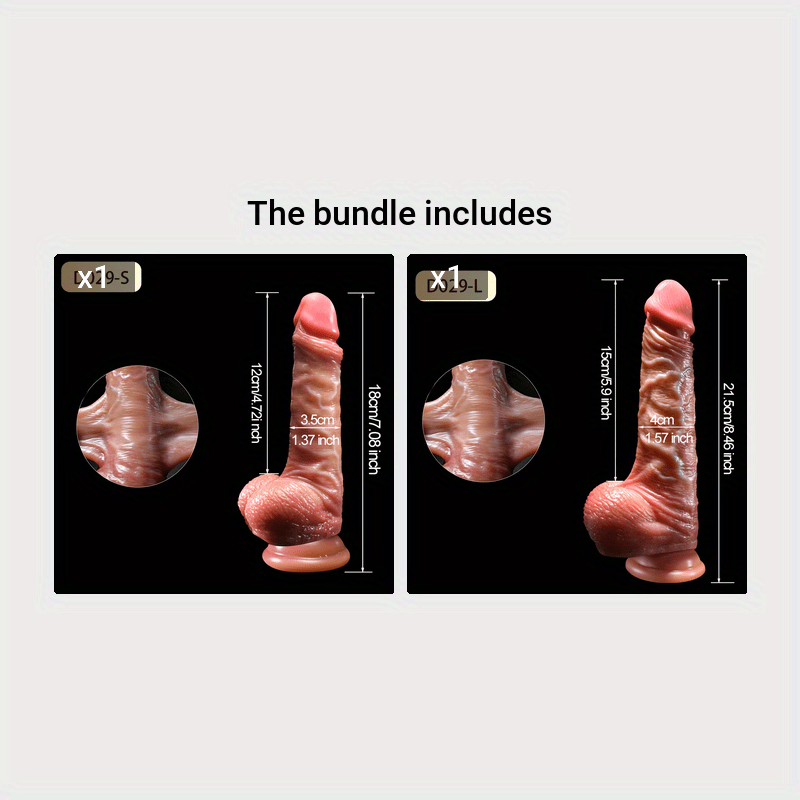 Women Silicone Dildo 21.59cm Foreskin Suction Cup Anal Sex Toy