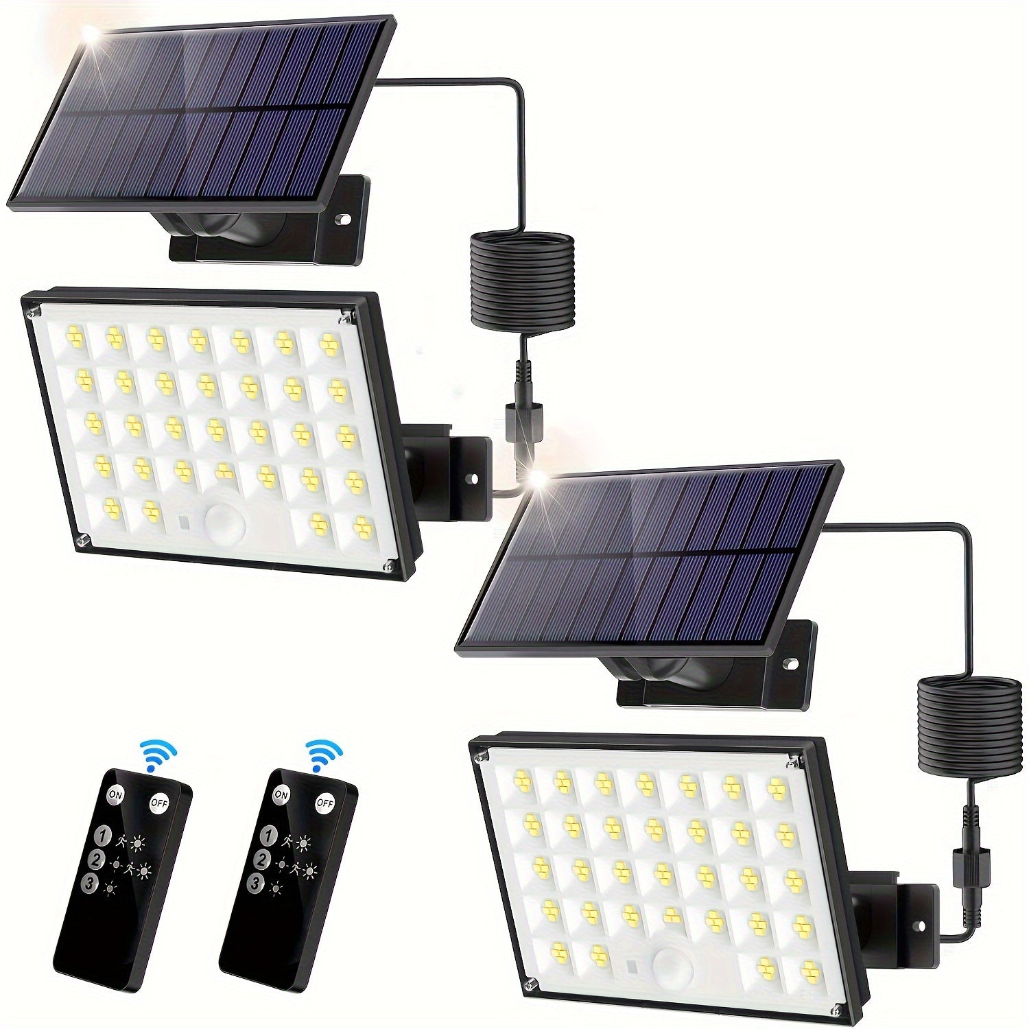 127 LED Warm White Outdoor Solar Light with Motion Sensor and Remote Control