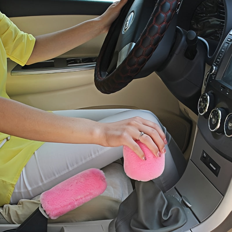 Car Interior Accessories 2Pcs Plush Winter Insulation Gear Shift Covers