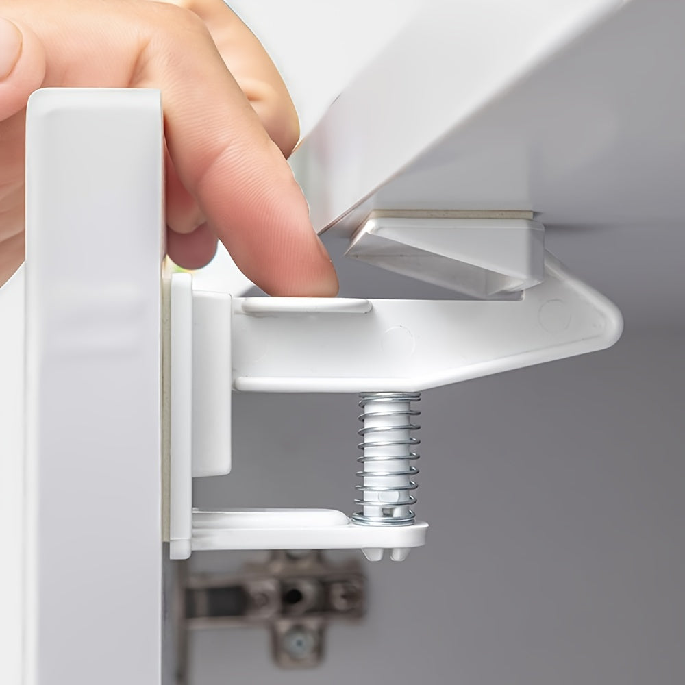 Set of 10 Child Safety Cabinet Locks Sticky Drawer Latches No Drilling Black White