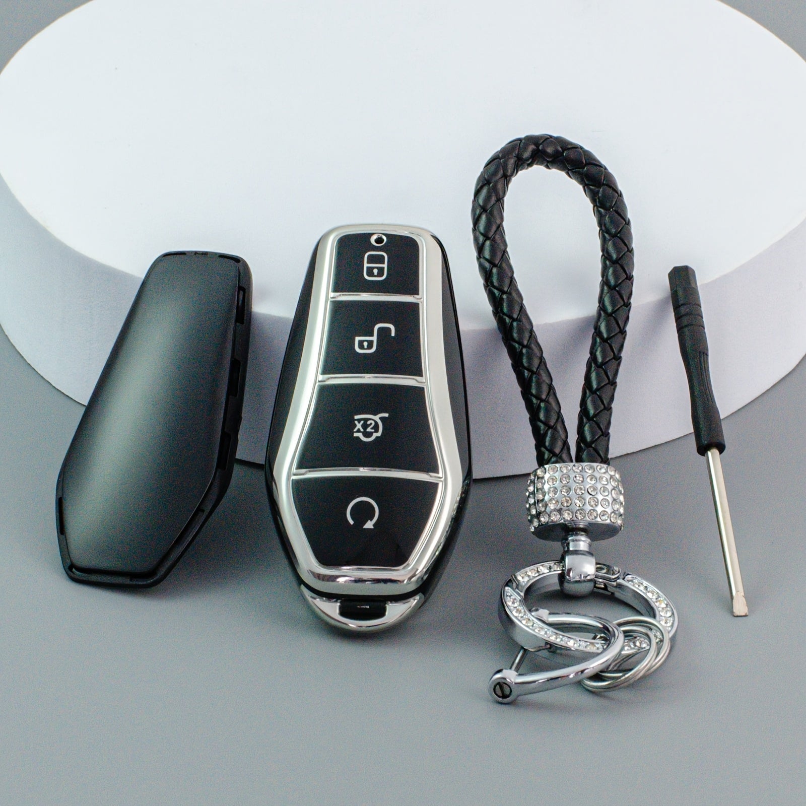 Universal Soft TPU Key Fob Cover Case with Keychain for Electric Vehicles