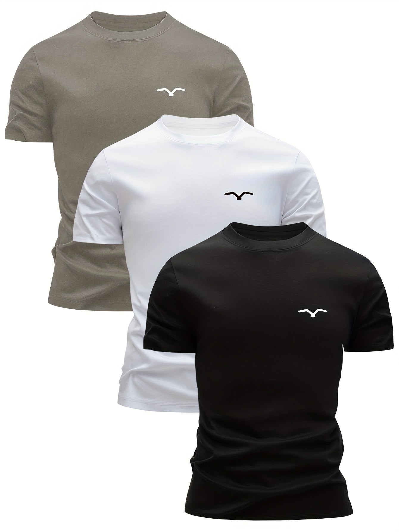 Set of 3 Men's Breathable Cotton T-Shirts for Summer Casual Wear
